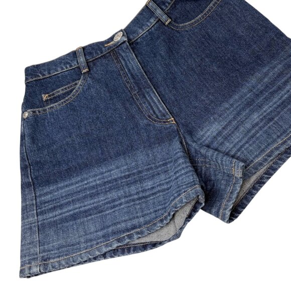 CHANEL Vintage P47482 CC Mark Logo Denim Short Pants #36 Blue [106477] - Picture 5 of 12
